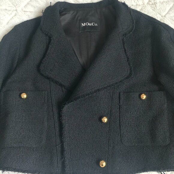 MO&Co. Vintage Cotton-blend Cropped Jacket_Women _ BLACK _ Size S - Picture 2 of 16
